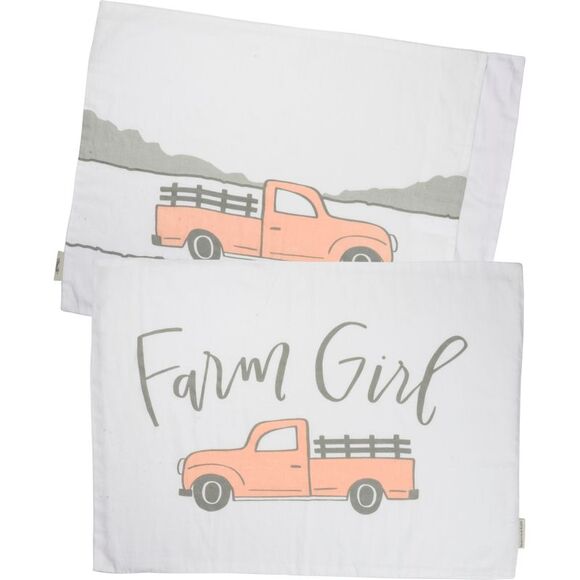 Farm Girl and Farm Guy Couple Pillow Cases Set of 2 Standard Size - Picture 3 of 7